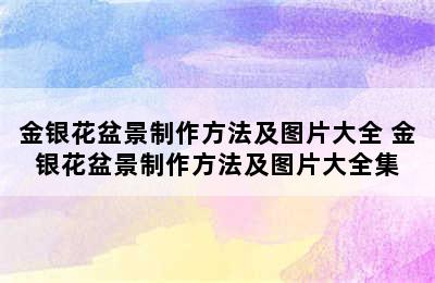 金银花盆景制作方法及图片大全 金银花盆景制作方法及图片大全集